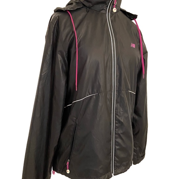 New Balance Black Wind Breaker Hoodie - Picture 2 of 9